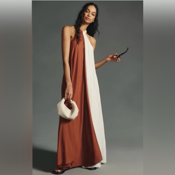 let me be colorblock halter dress Anthropologie | Dresses | By Anthropologie Neck Maxi Horror